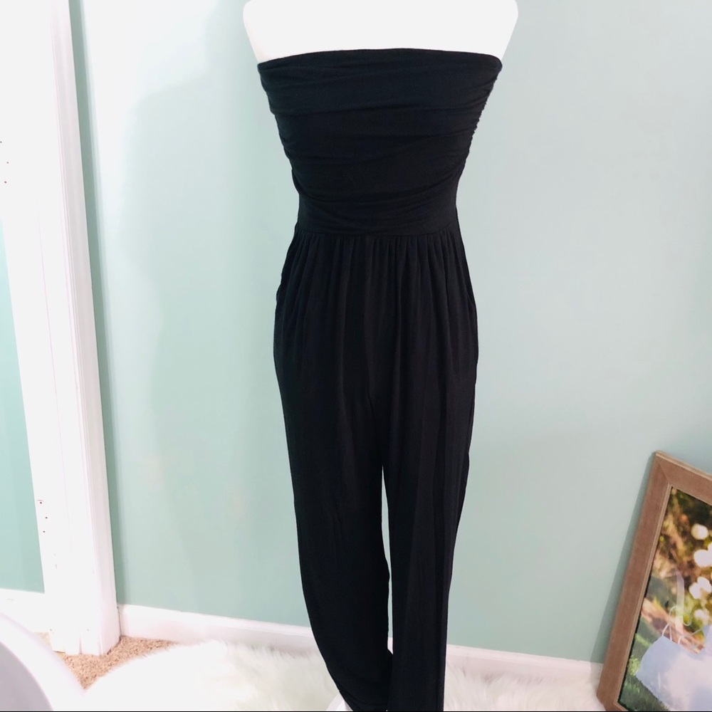Black Strapless Jumpsuit